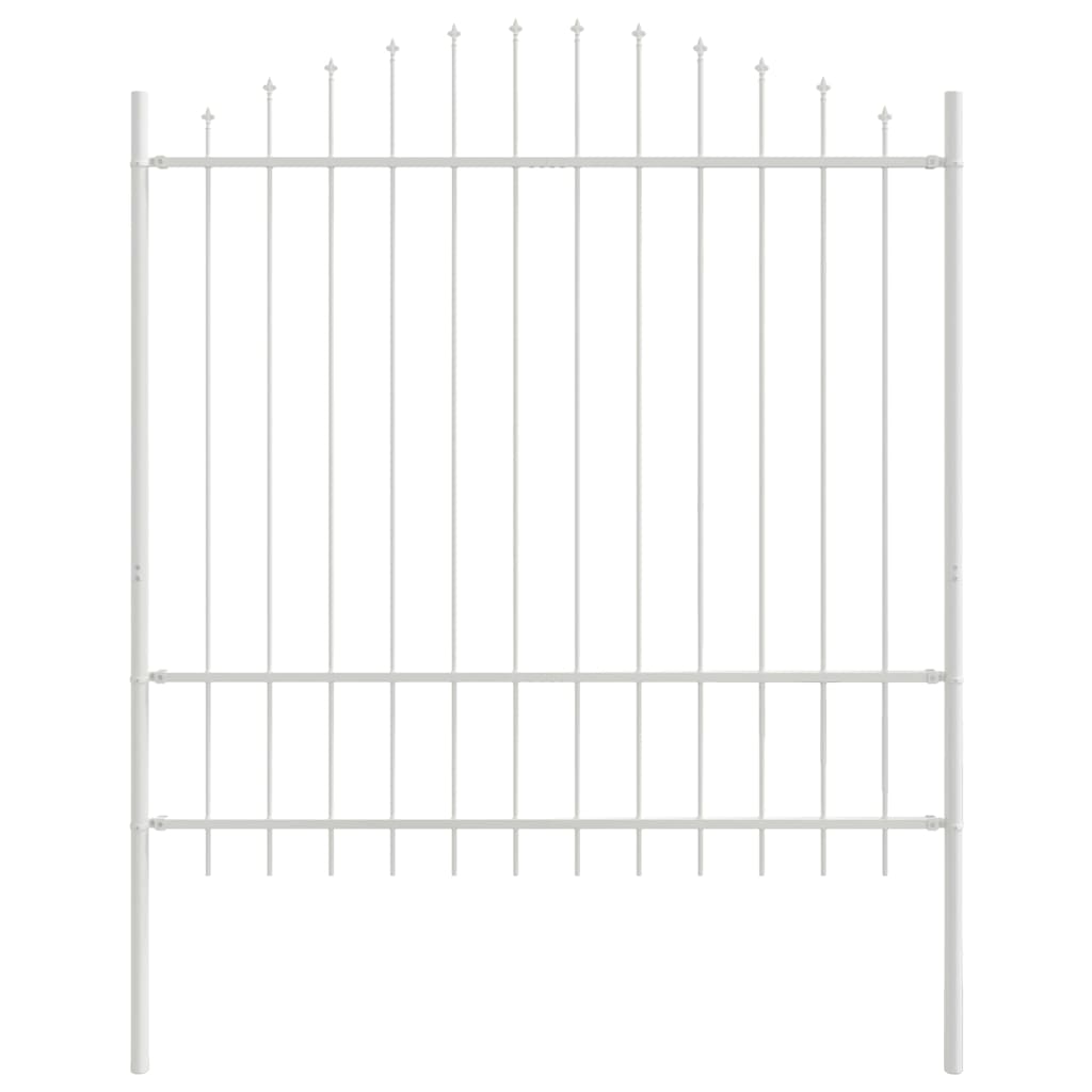 Garden Fence WOERDEN 170 x 175 cm Powder-Coated Steel White Height 150-175 cm 170 cm