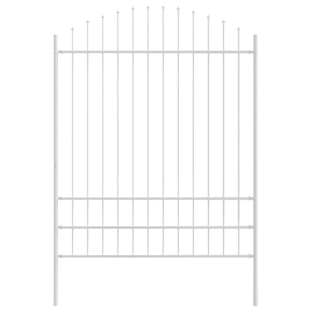 Garden Fence WOERDEN 170 x 200 cm Powder-Coated Steel White Height 175-200 cm 170 cm