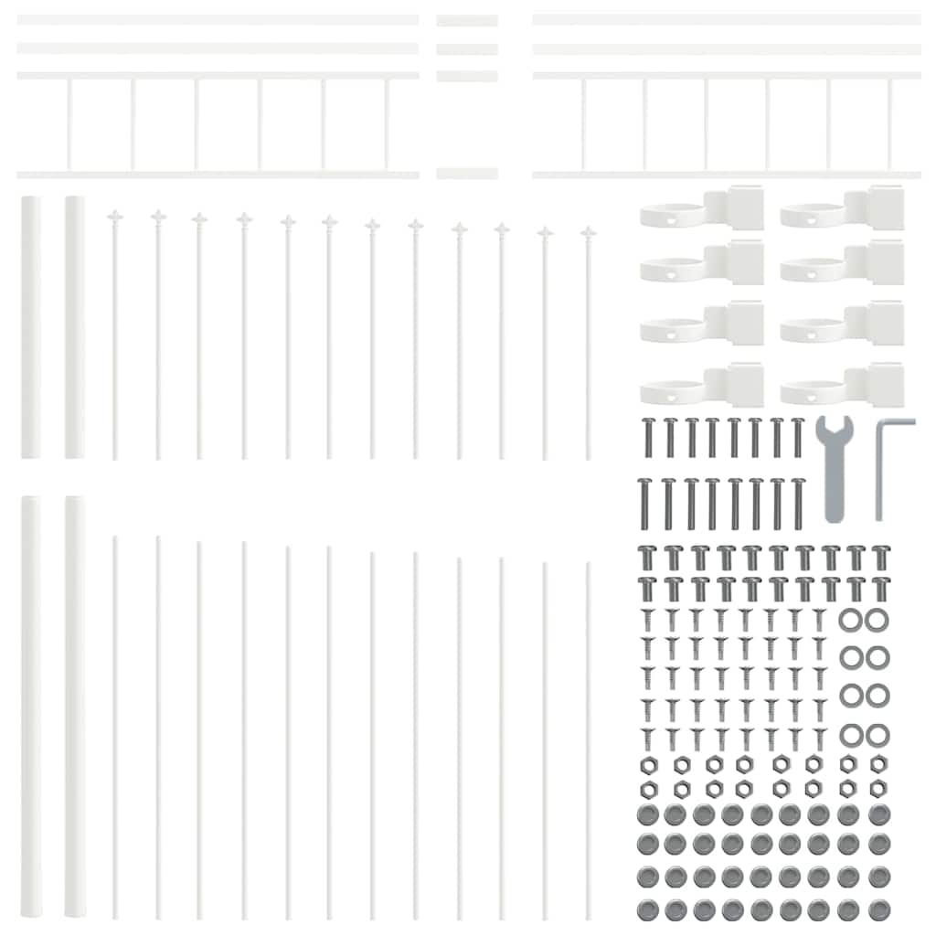 Garden Fence WOERDEN 170 x 200 cm Powder-Coated Steel White Height 175-200 cm 170 cm