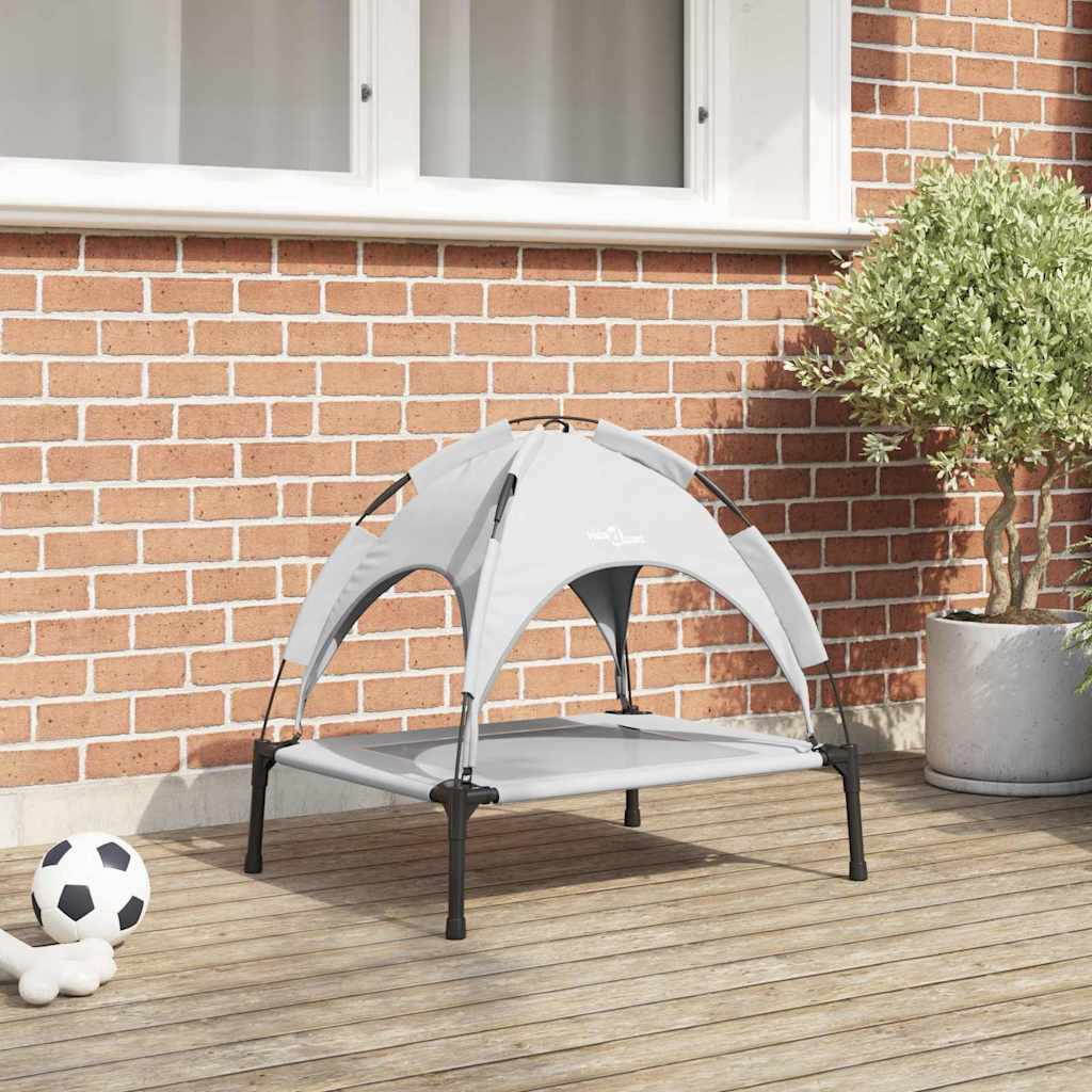 vidaXL Dog Bed 63 x 49.5 x 60 cm Steel Silver Grey 1