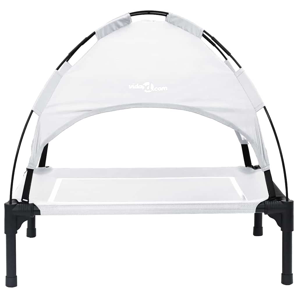 vidaXL Dog Bed 63 x 49.5 x 60 cm Steel Silver Grey 4