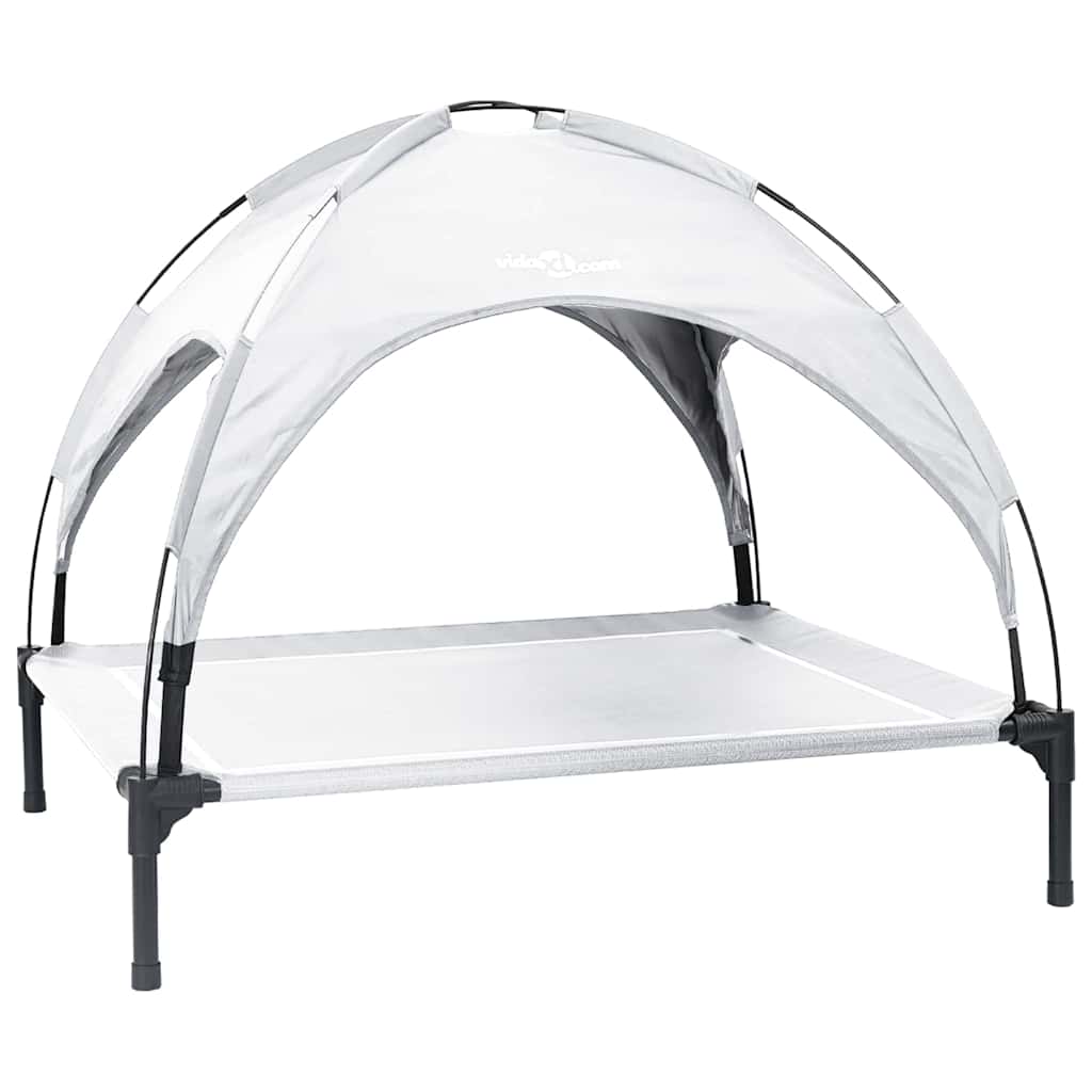vidaXL Dog Bed 104 x 86 x 84.5 cm Steel Silver Grey 2