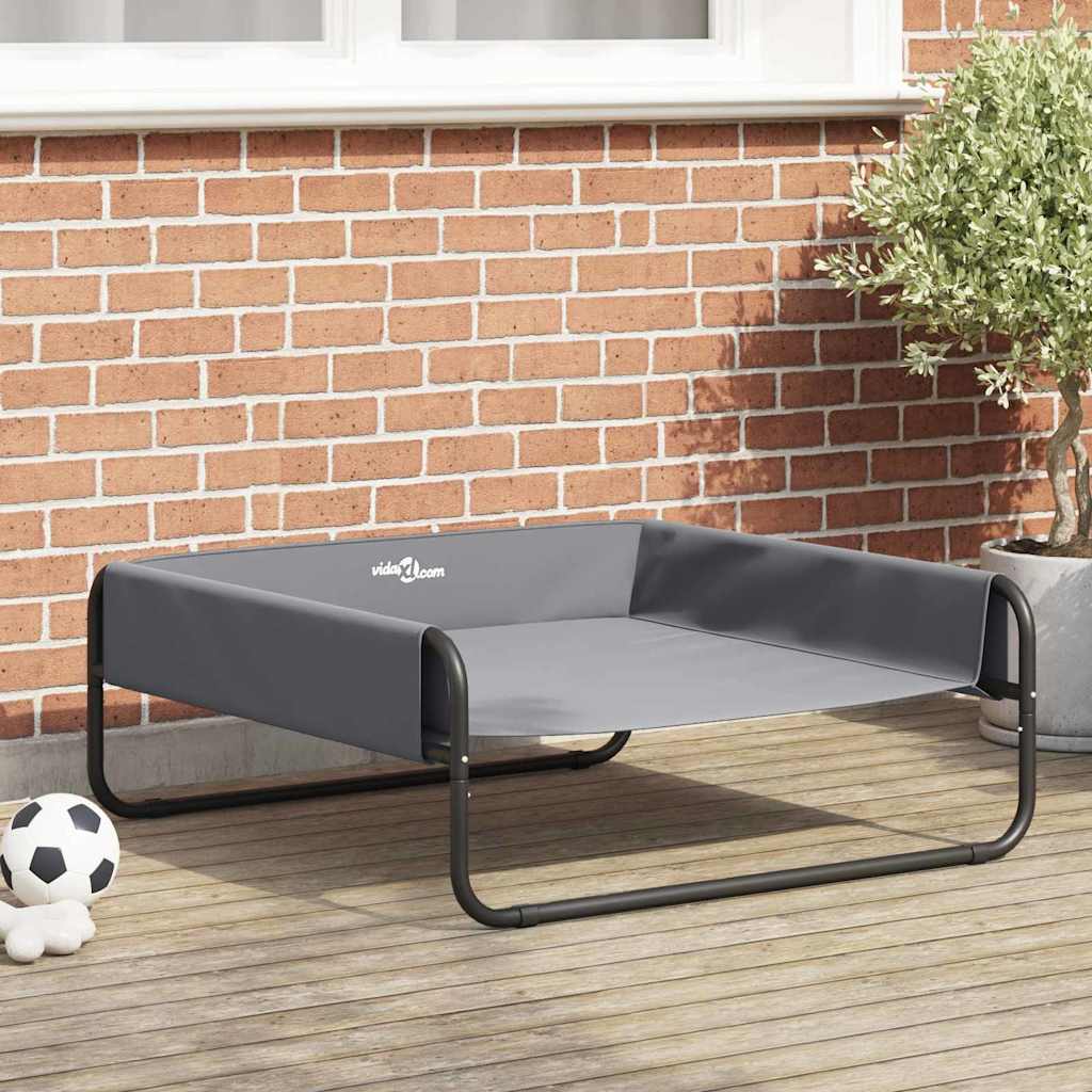 vidaXL Dog Bed Folding Manual Light Grey 85 x 85 x 33 cm Steel 1