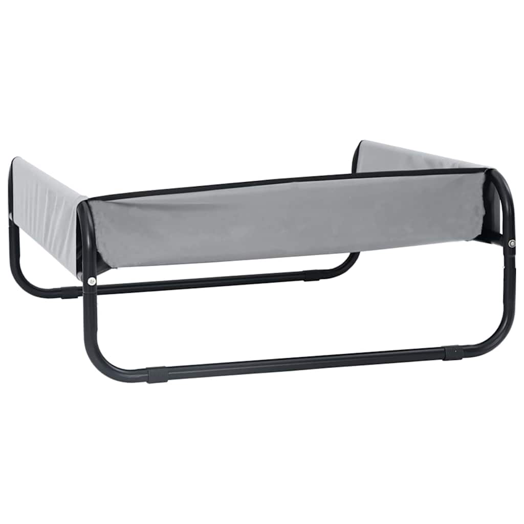 vidaXL Dog Bed Folding Manual Light Grey 85 x 85 x 33 cm Steel 6