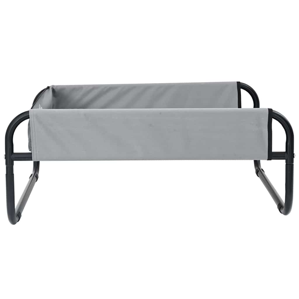 vidaXL Dog Bed Folding Manual Light Grey 85 x 85 x 33 cm Steel 5