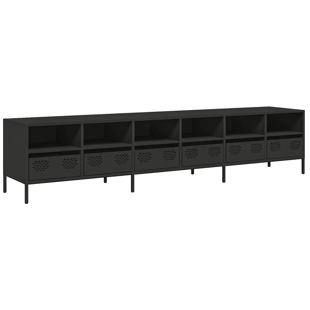 TV Cabinet 202x39x43.5 cm Cold-rolled Steel Black