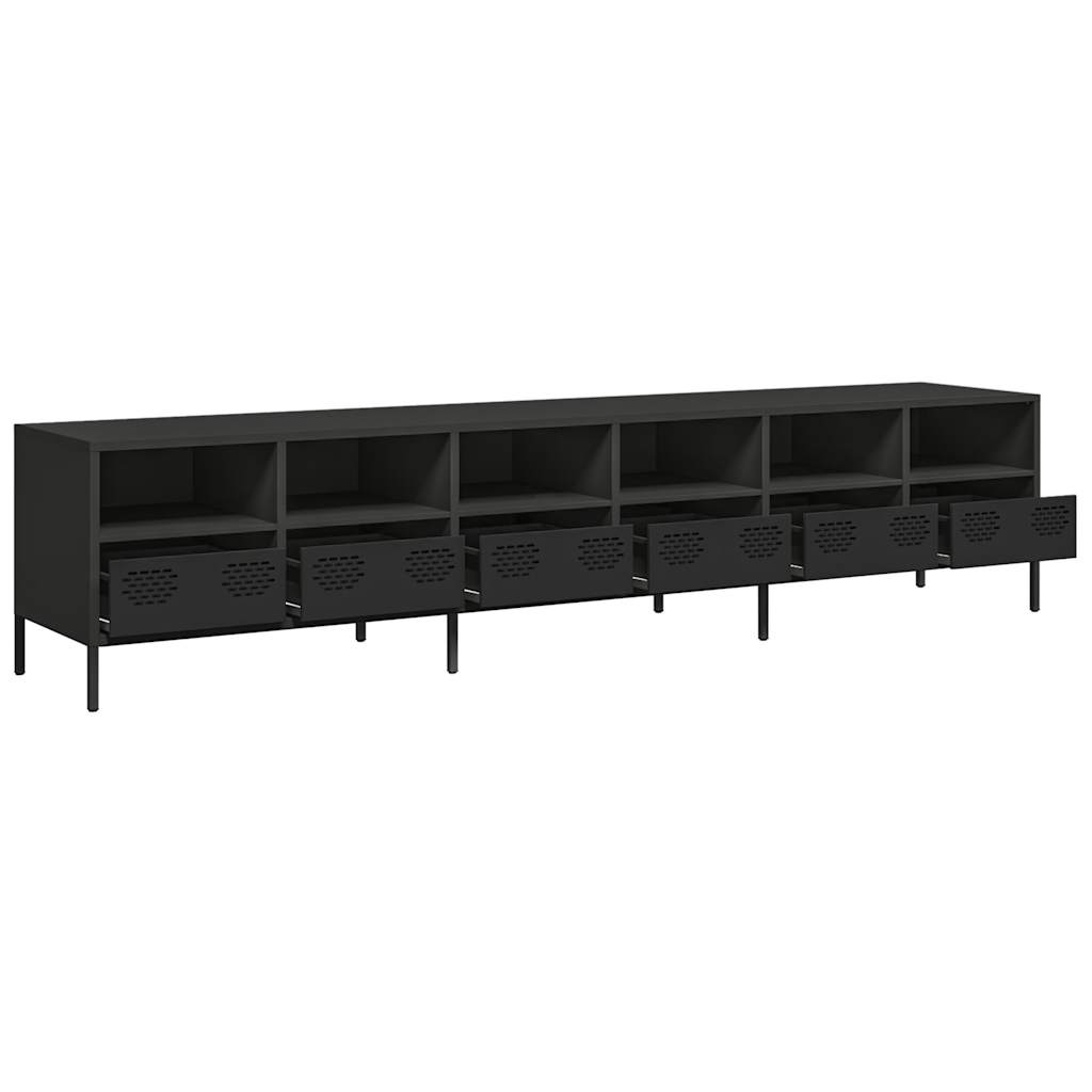 TV Cabinet 202x39x43.5 cm Cold-rolled Steel Black