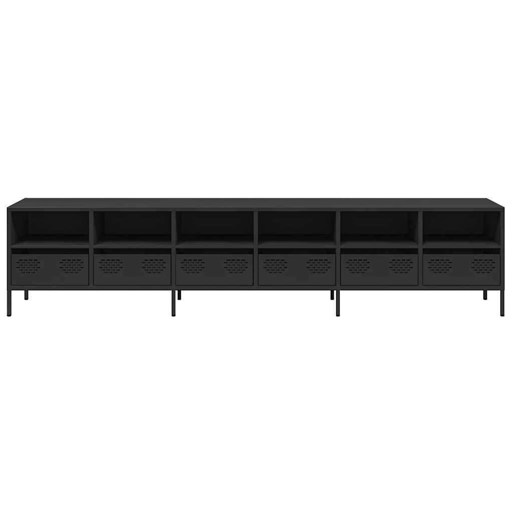 TV Cabinet 202x39x43.5 cm Cold-rolled Steel Black