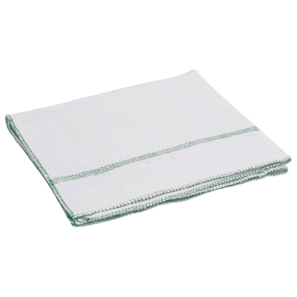 vidaXL Cleaning Cloths 50 pcs White with Green Stripes 50x60 cm 3