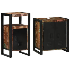 vidaXL Bathroom Furniture Set 2 pcs Multicolour and Black 2