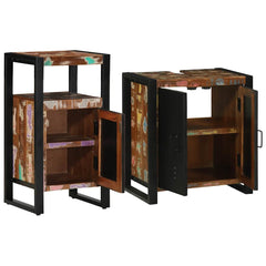 vidaXL Bathroom Furniture Set 2 pcs Multicolour and Black 3