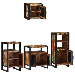 vidaXL Bathroom Furniture Set 4 pcs Multicolour and Black 3