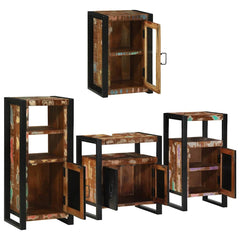 vidaXL Bathroom Furniture Set 4 pcs Multicolour Solid Reclaimed Wood 4