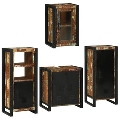 vidaXL Bathroom Furniture Set 4 pcs Multicolour Solid Reclaimed Wood 3