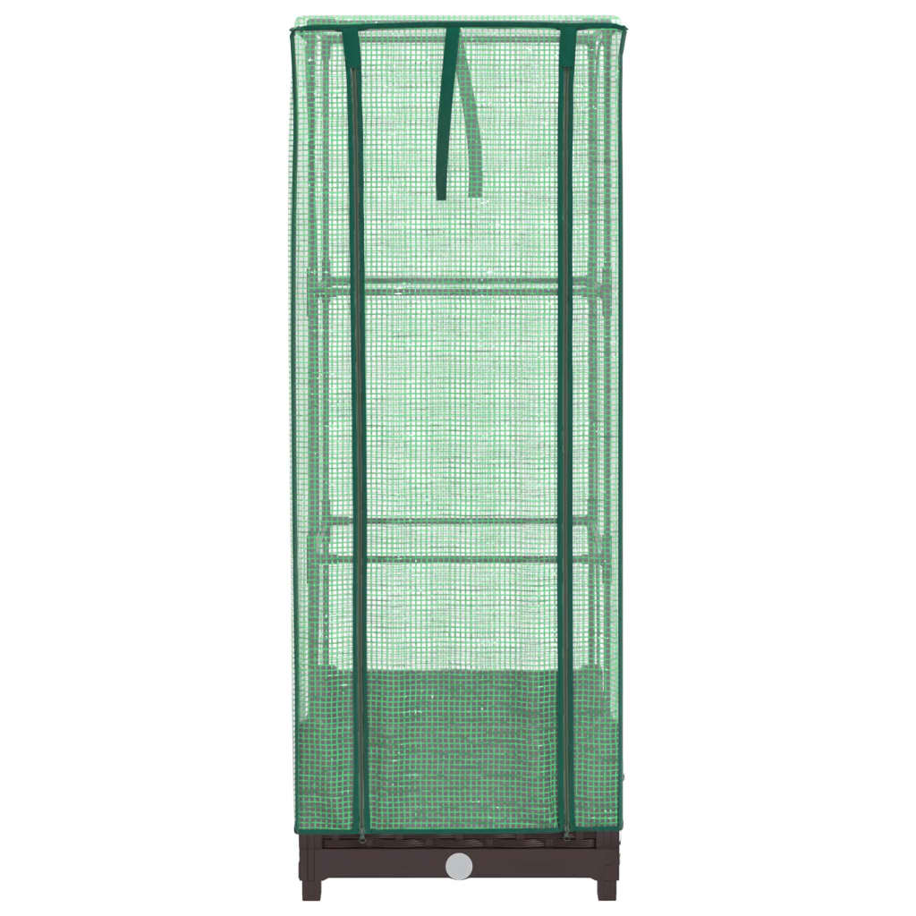 vidaXL Raised Bed with Greenhouse Cover Rattan Look 40x40x123 cm 4