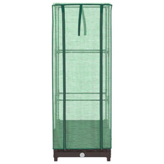 vidaXL Raised Bed with Greenhouse Cover Rattan Look 40x40x123 cm 4