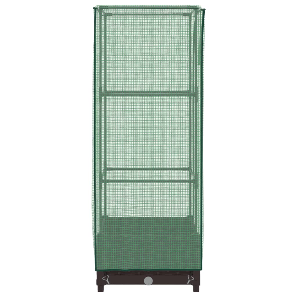 vidaXL Raised Bed with Greenhouse Cover Rattan Look 40x40x123 cm 5
