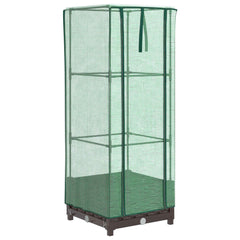 vidaXL Raised Bed with Greenhouse Cover Rattan Look 40x40x123 cm 6
