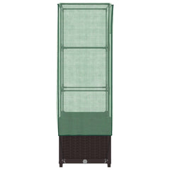 vidaXL Raised Bed with Greenhouse Cover Rattan Look 40x40x139 cm 5