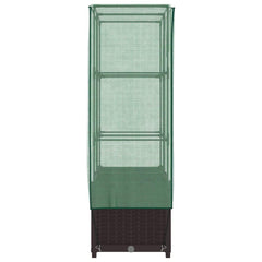 vidaXL Raised Bed with Greenhouse Cover Rattan Look 80x40x138 cm 5