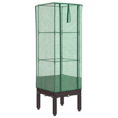 vidaXL Raised Bed with Greenhouse Cover Rattan Look 40x40x140 cm 2