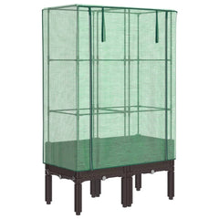 vidaXL Raised Bed with Greenhouse Cover Rattan Look 80x40x140 cm 2