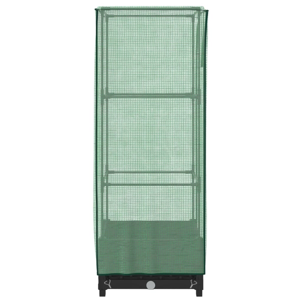 vidaXL Raised Bed with Greenhouse Cover Rattan Look 40x40x123 cm 5