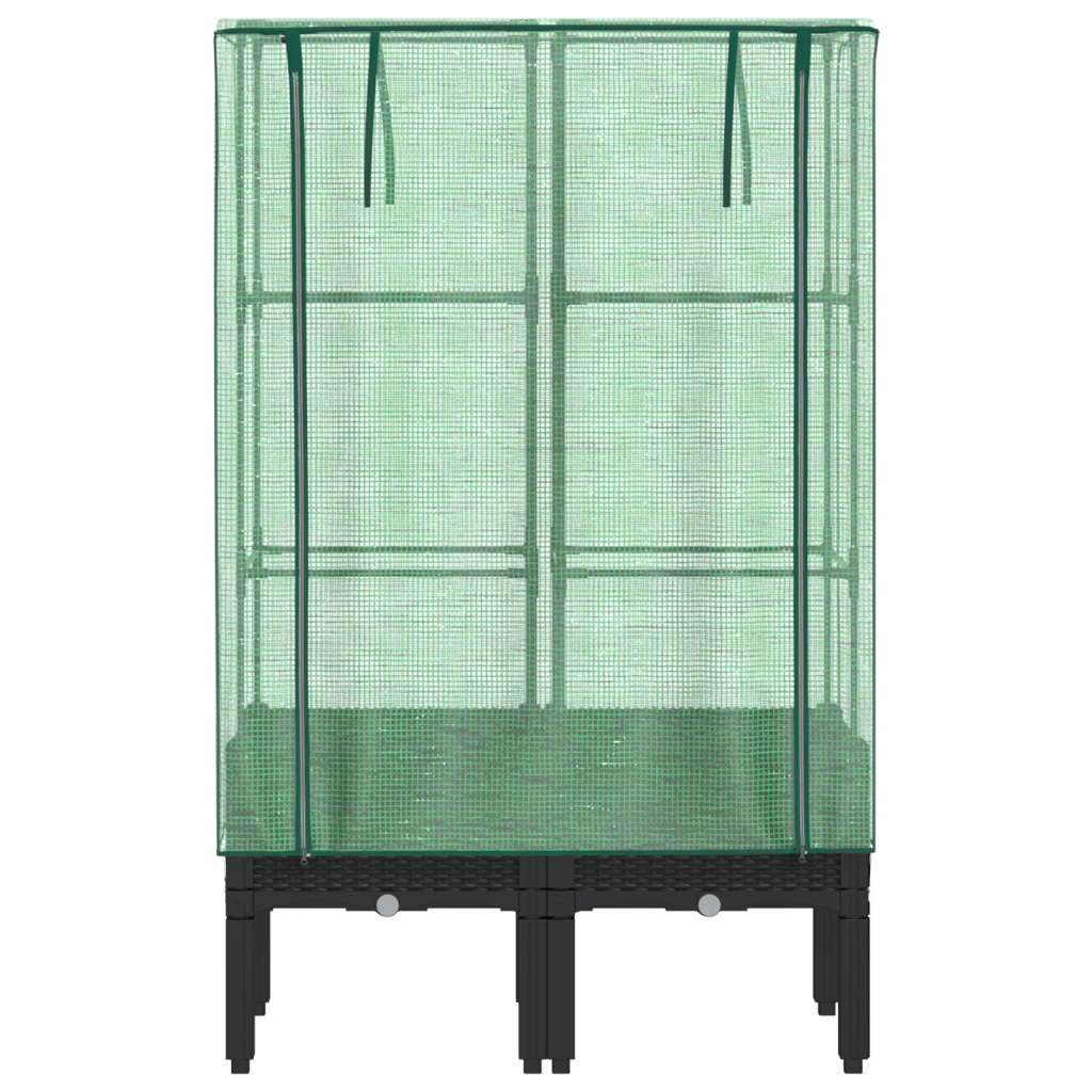 vidaXL Raised Bed with Greenhouse Cover Rattan Look 80x40x140 cm 4