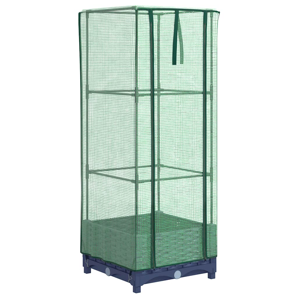 vidaXL Raised Bed with Greenhouse Cover Rattan Look 40x40x123 cm 2