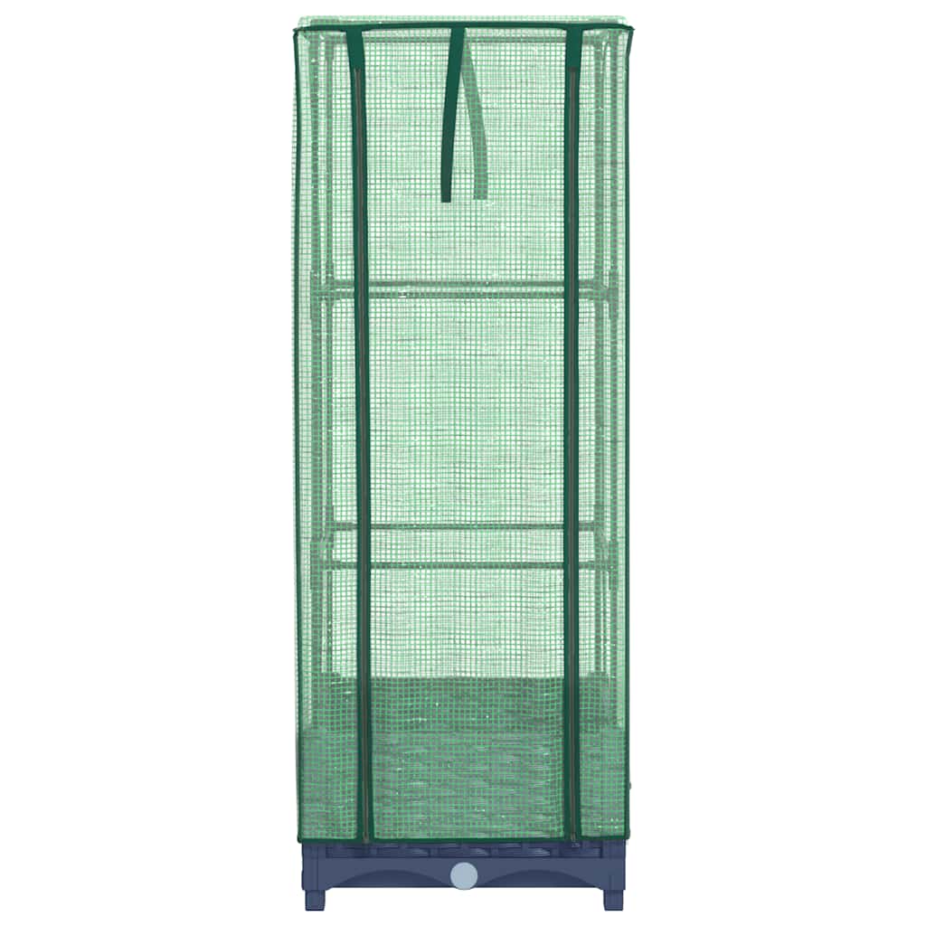 vidaXL Raised Bed with Greenhouse Cover Rattan Look 40x40x123 cm 4