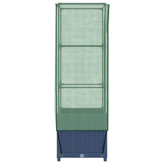 vidaXL Raised Bed with Greenhouse Cover Rattan Look 40x40x139 cm 5