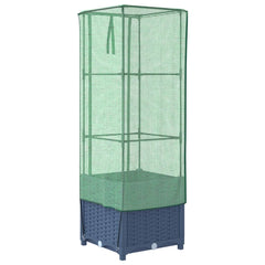 vidaXL Raised Bed with Greenhouse Cover Rattan Look 40x40x139 cm 6