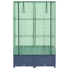 vidaXL Raised Bed with Greenhouse Cover Rattan Look 80x40x138 cm 4