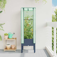 vidaXL Raised Bed with Greenhouse Cover Rattan Look 40x40x140 cm 3