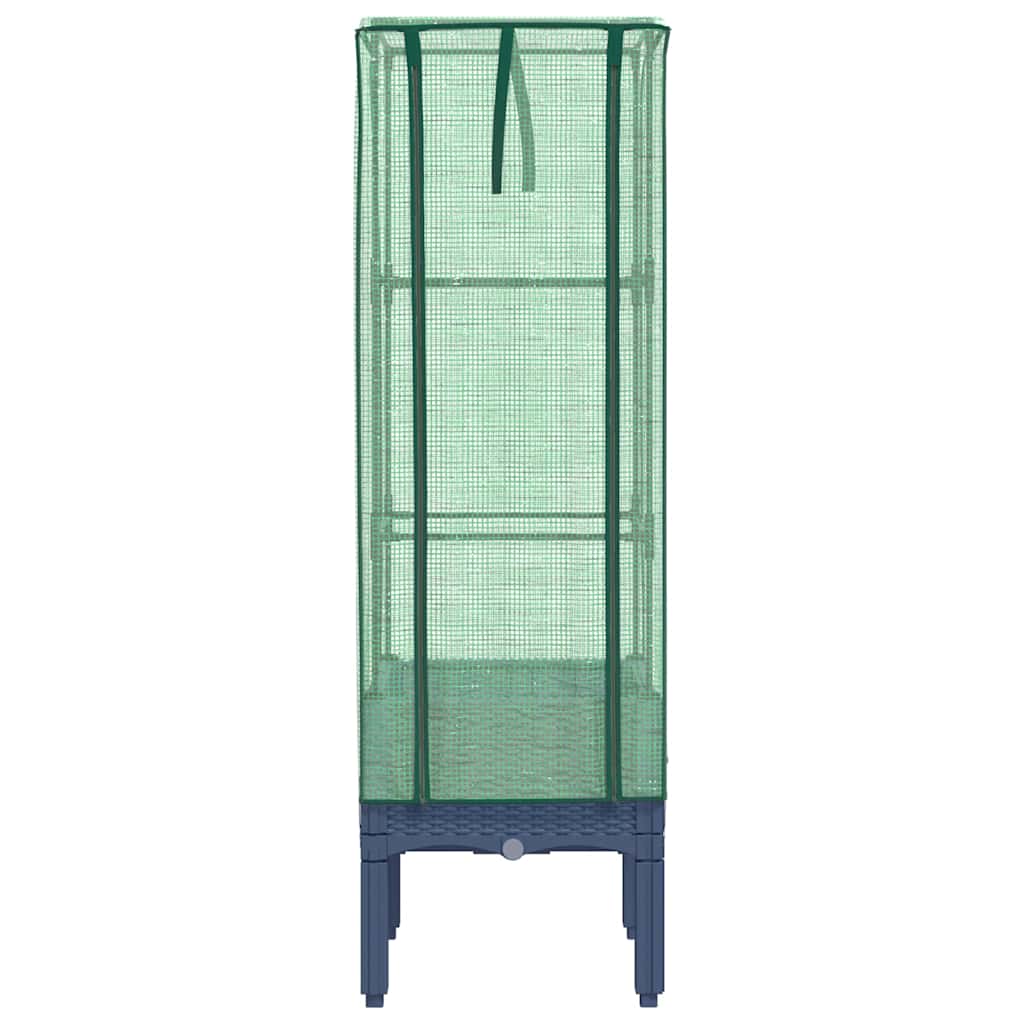 vidaXL Raised Bed with Greenhouse Cover Rattan Look 40x40x140 cm 4