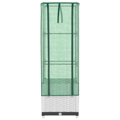 vidaXL Raised Bed with Greenhouse Cover Rattan Look 40x40x139 cm 4