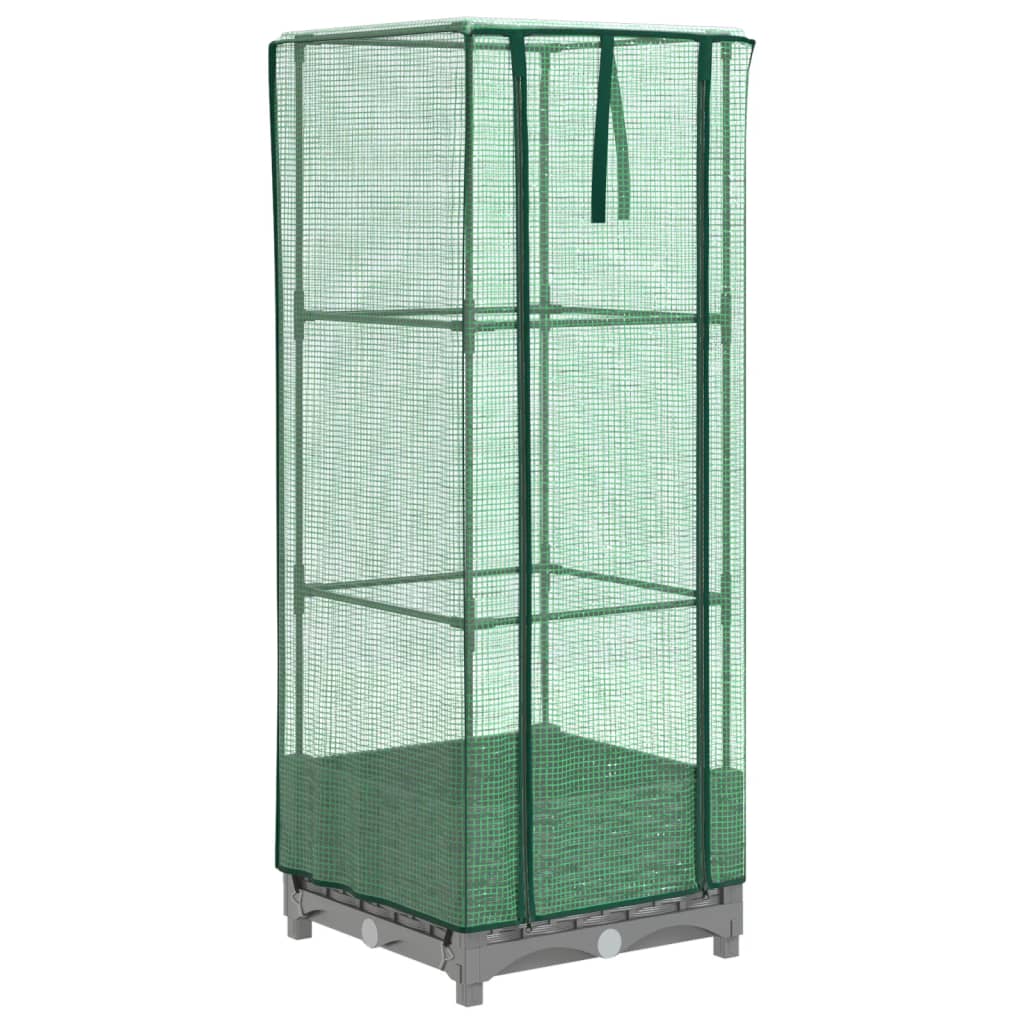 vidaXL Raised Bed with Greenhouse Cover Rattan Look 40x40x123 cm 2