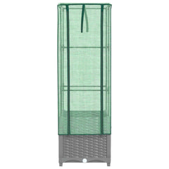 vidaXL Raised Bed with Greenhouse Cover Rattan Look 40x40x139 cm 4