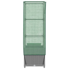 vidaXL Raised Bed with Greenhouse Cover Rattan Look 40x40x139 cm 5