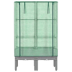 vidaXL Raised Bed with Greenhouse Cover Rattan Look 80x40x140 cm 4