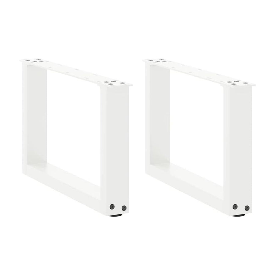 Coffee Table Legs U-Shaped 2 pcs White Steel