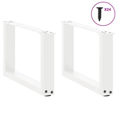 vidaXL Coffee Table Legs U-Shaped 2 pcs White 50x(30-31) cm Steel 3