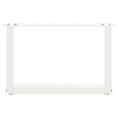 vidaXL Coffee Table Legs U-Shaped 2 pcs White 50x(30-31) cm Steel 5