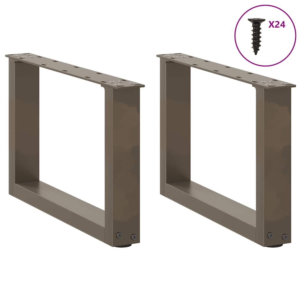 vidaXL Coffee Table Legs U-Shaped 2 pcs Natural Steel 50x(30-31) cm Steel 3