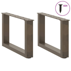 vidaXL Coffee Table Legs U-Shaped 2 pcs Natural Steel 50x(30-31) cm Steel 3