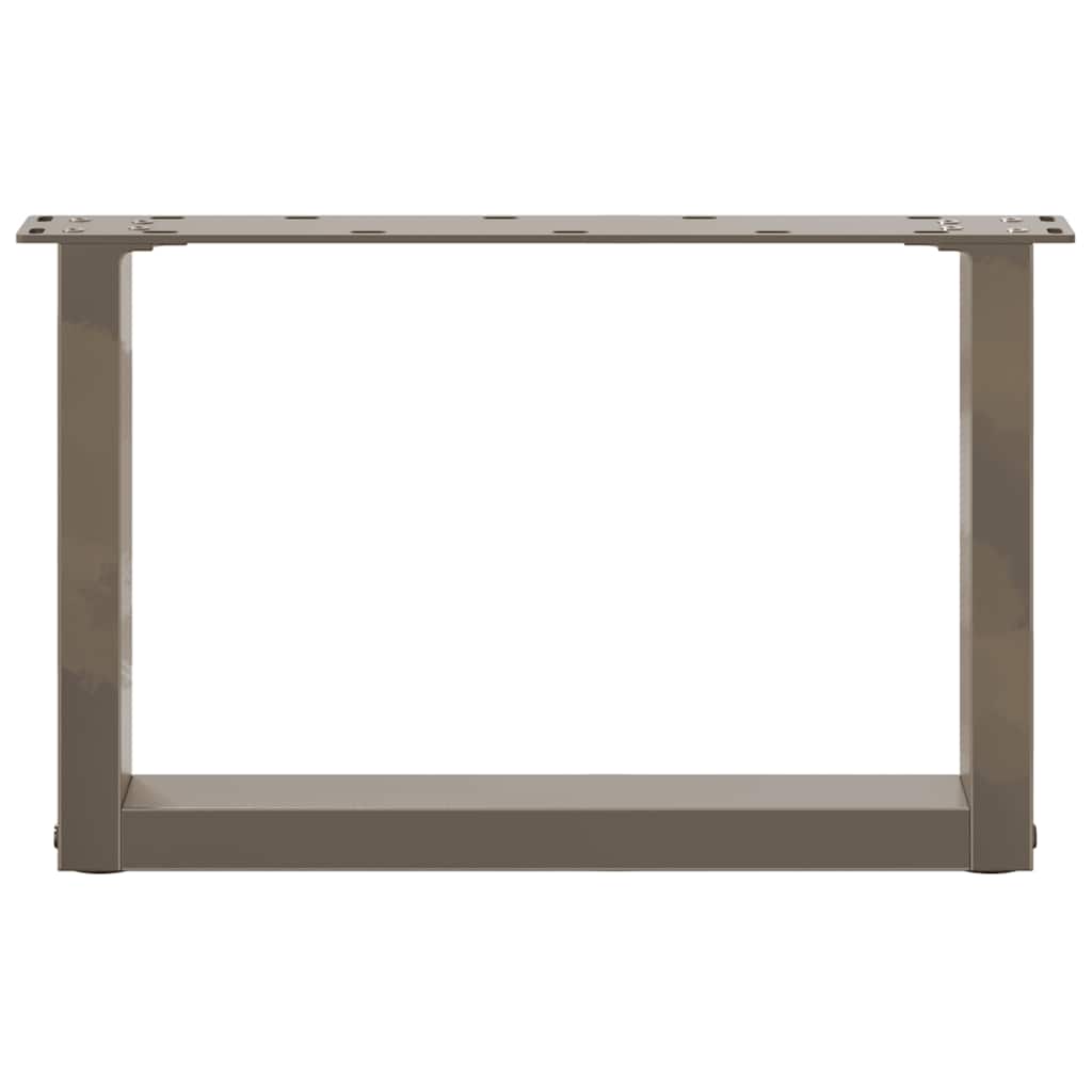 vidaXL Coffee Table Legs U-Shaped 2 pcs Natural Steel 50x(30-31) cm Steel 5