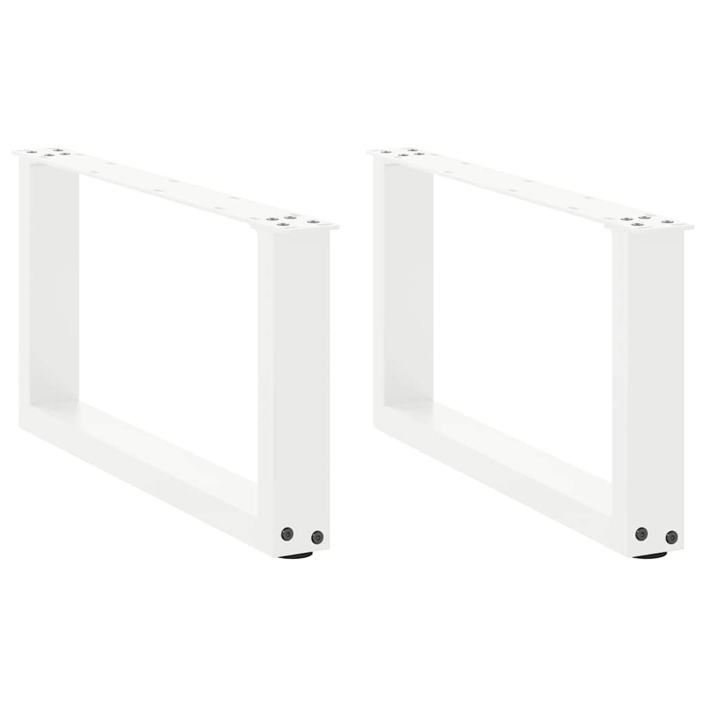 vidaXL Coffee Table Legs U-Shaped 2 pcs White 60x(30-31) cm Steel 1
