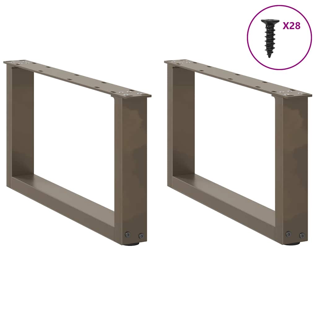 vidaXL Coffee Table Legs U-Shaped 2 pcs Natural Steel 70x(30-31) cm Steel 3