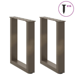 vidaXL Coffee Table Legs U-Shaped 2 pcs Natural Steel 28x(42-43) cm Steel 3