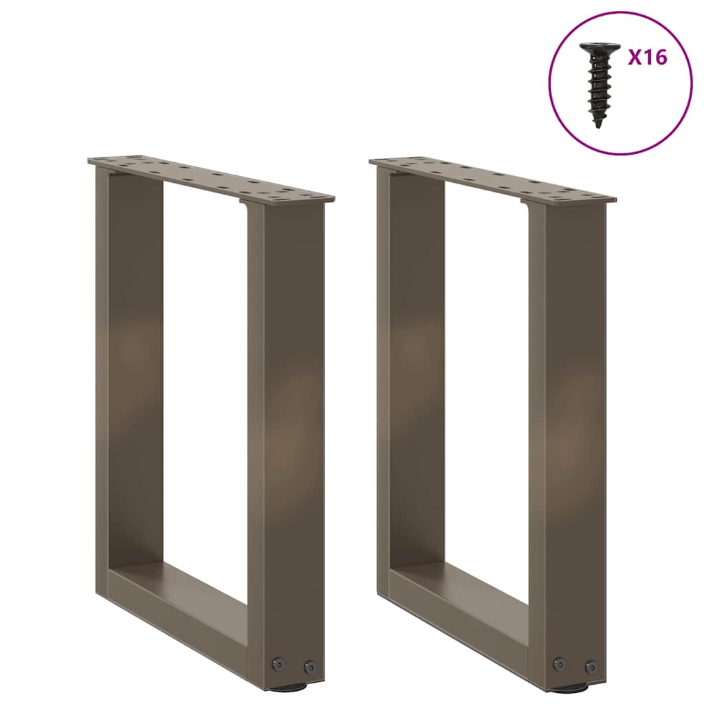 vidaXL Coffee Table Legs U-Shaped 2 pcs Natural Steel 28x(42-43) cm Steel 3